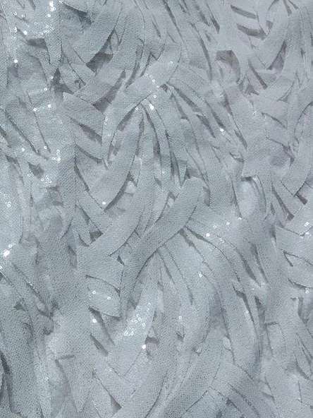 Pullu Nakışlı Beyaz Dantel Abiyelik Gelinlik Tül Kumaş 1,30x30m ürün görseli 1