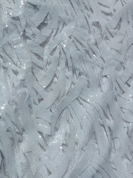 Pullu Nakışlı Beyaz Dantel Abiyelik Gelinlik Tül Kumaş 1,30x22m ürün görseli 1