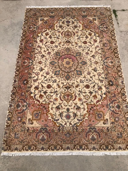 El Dokuma İpek Yün İran Tebriz Halı 300x200cm 001 ürün görseli 1