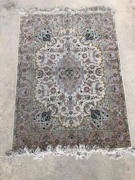 El Dokuma İpek Yün İran Tebriz Halı 210x150cm 002 ürün görseli 1