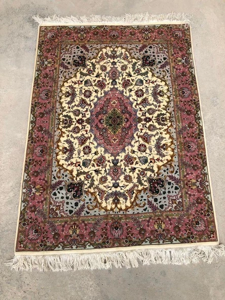 El Dokuma İpek Yün İran Tebriz Halı 210x150cm 003 ürün görseli 1
