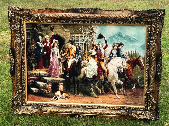 Veda Temalı Halı Tablo 123x93cm - İran Tebriz Halı Kilim Tablo 002 ürün görseli 1