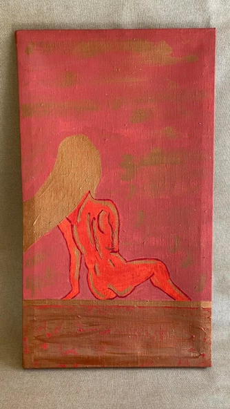 Kadın Nü Yağlı Boya Kanvas Tablo 70x40cm - Resim 2