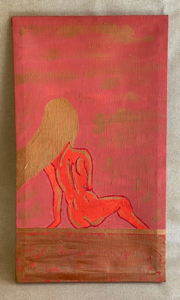 Kadın Nü Yağlı Boya Kanvas Tablo 70x40cm - Resim 3