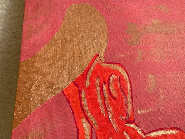 Kadın Nü Yağlı Boya Kanvas Tablo 70x40cm - Resim 7