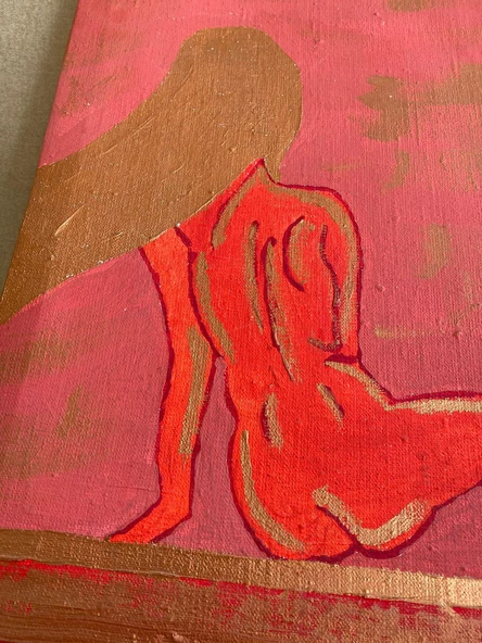 Kadın Nü Yağlı Boya Kanvas Tablo 70x40cm - Resim 9