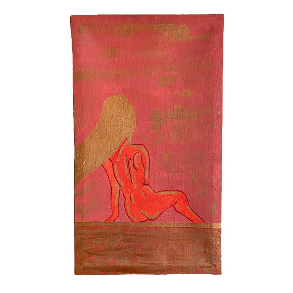 Kadın Nü Yağlı Boya Kanvas Tablo 70x40cm ürün görseli 1