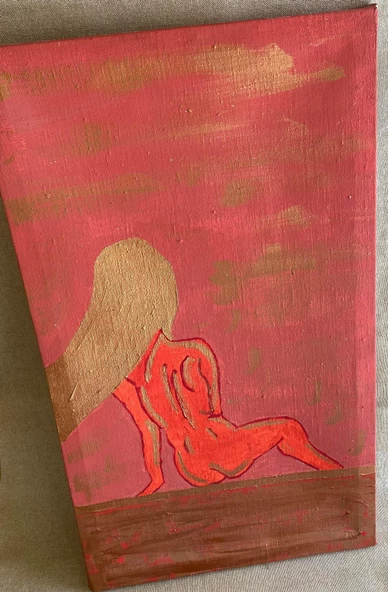 Kadın Nü Yağlı Boya Kanvas Tablo 70x40cm - Resim 12