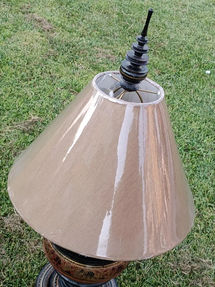Fil Motifli Ahşap Abajur 95cm - Resim 3