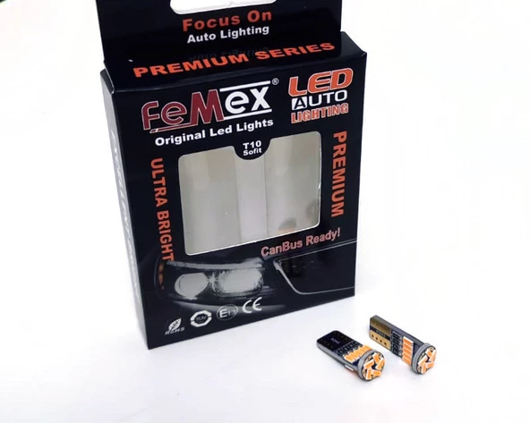 FEMEX Premium 15smd Mini T10 Led Ampul Parlak Turuncu ürün görseli 1
