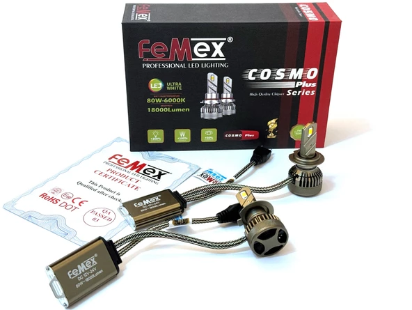 FEMEX Cosmo Plus H7 Far Ampulu CSP D-FORCE Chipset Led Xenon Led Headlight ürün görseli 1