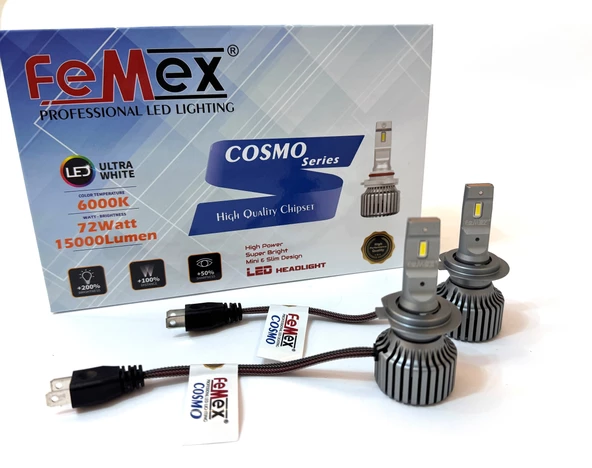 Yeni Hyundai i30 Led Xenon Uzun Far Aydınlatma Ampulu FEMEX Cosmo H7 ürün görseli 1