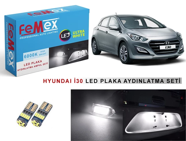 Hyundai i30 LED Plaka Aydınlatma Ampulu FEMEX T10 ürün görseli 1