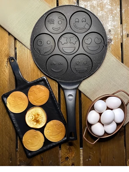 Özlife Granit Yüz Emojili Pankek Tava 28 cm ürün görseli 1