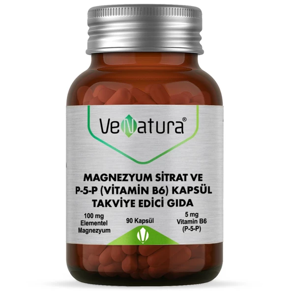 Venatura Magnezyum Sitrat Ve P-5-P Vitamin B6 90 Kapsül ürün görseli 1