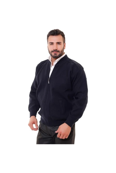 ASTARLI ÇELİK ÖRME CASUAL RAHAT KALIP HIRKA MONT LACİVERT ürün görseli 1
