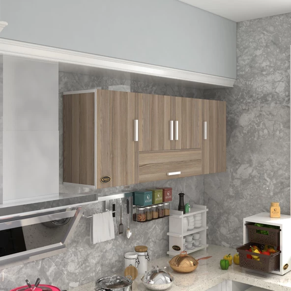 Kenzlife hazır mutfak acus22 crd 060*150*22 mutfak banyo dolabı kapaklı raflı ürün görseli 1