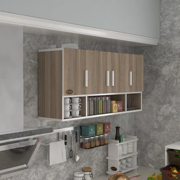 Kenzlife hazır mutfak severus crd 060*120*22 mutfak banyo dolabı kapaklı raflı ürün görseli 1