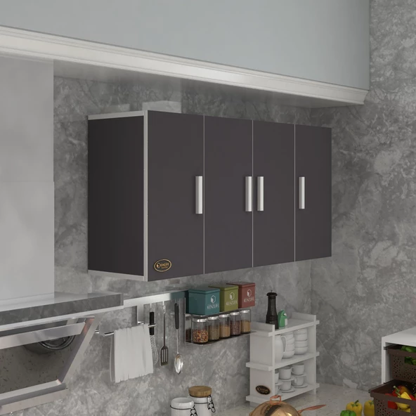 Kenzlife hazır mutfak merlanda gri 060*120*22 mutfak banyo dolabı kapaklı raflı ürün görseli 1