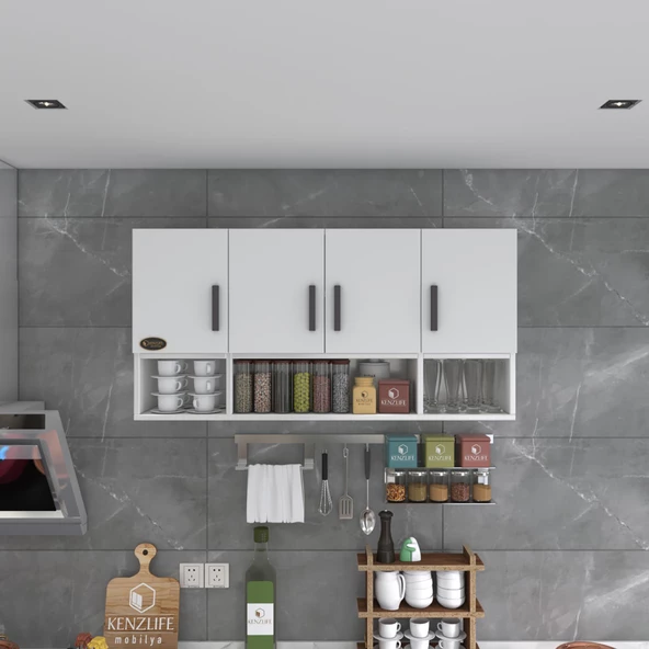 Kenzlife hazır mutfak severus byz 060x120x22 mutfak banyo dolabı kapaklı raflı ürün görseli 1