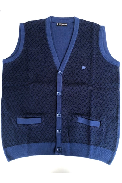 GRİMEN DÜĞMELİ ÇELİK ÖRME CASUAL RAHAT KALIP DÜĞMELİ YELEK ürün görseli 1