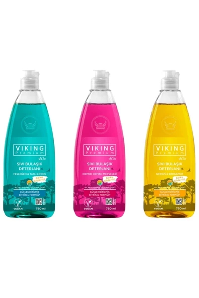 Premium Bulaşık Deterjanı Orman Meyveleri&Fesleğen-Limon&Nergis-Bergamot 750 ml 3 Adet ürün görseli 1