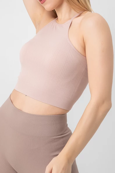 DoReMi Seamless Örme Halter Yaka Büstiyer - Resim 6