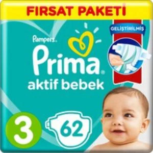 Prima Aktif 3 Numara Midi 62'li Bebek Bezi ürün görseli 1