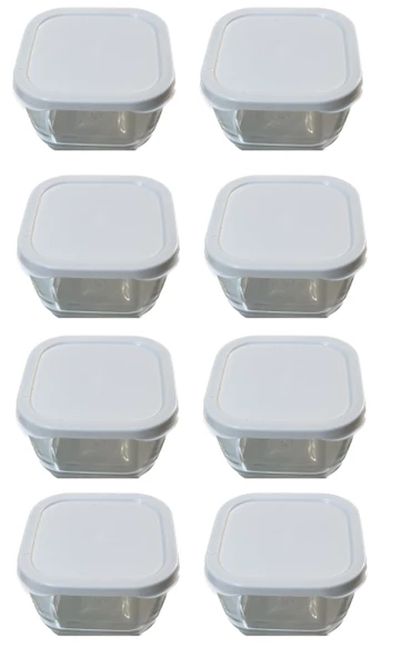 Paşabahçe snowbox 8 li cam saklama kabı beyaz ürün görseli 1