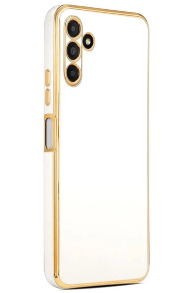 Galaxy M23 Kılıf Kamera Korumalı Altın Kenar Tasarım Silikon ürün görseli 1