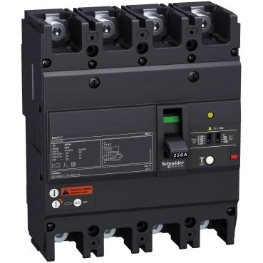 Schneider EZCV250H4200, 200 Amper, 36 kA, 4 Kutuplu, Kaçak Akım Korumalı Kompakt Şalter, EZCV250H, TM200D Korumalı ürün görseli 1