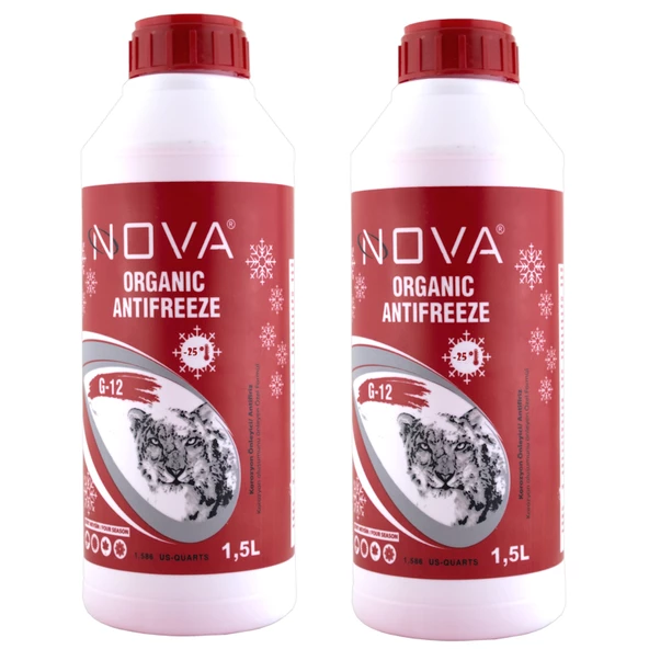 Nova -25 Derece Organik Kırmızı Antifriz 2 x 1.5 L (Toplam 3 Litre) ürün görseli 1
