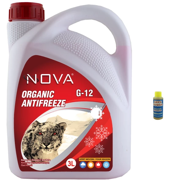 Nova -25 Derece Organik Kırmızı Antifriz 3 Litre + Cam Sabunu 80 ml ürün görseli 1