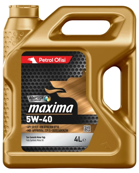Petrol Ofisi Maxima 5W-40 4 Litre Lt Tam Sentetik Motor Yağı ürün görseli 1
