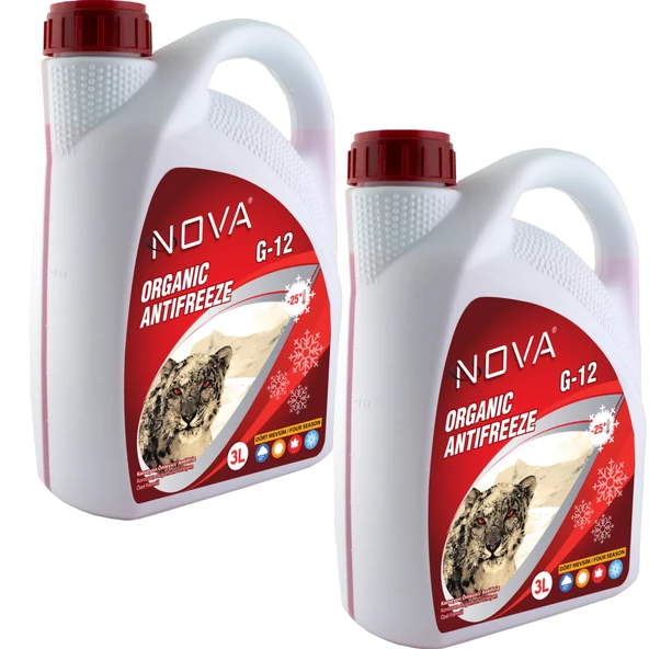 Nova -25 Derece Organik Kırmızı Antifriz 3 Litre (2 ADET) ürün görseli 1