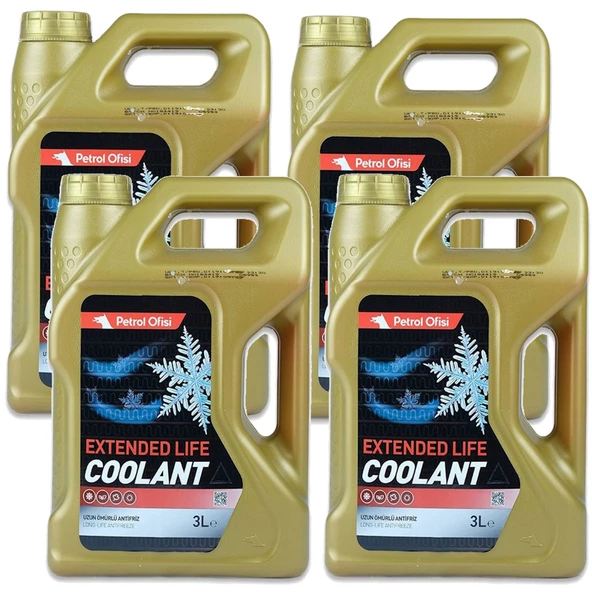 Petrol Ofisi Extended Coolant Kırmızı Antifriz 3 Lt X 4 Adet ürün görseli 1