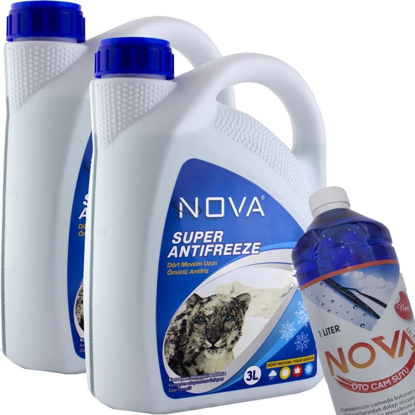 Nova ULTRA -25 Derece 3 Litre Yeşil Antifriz (2 ADET) +Cam Suyu ürün görseli 1