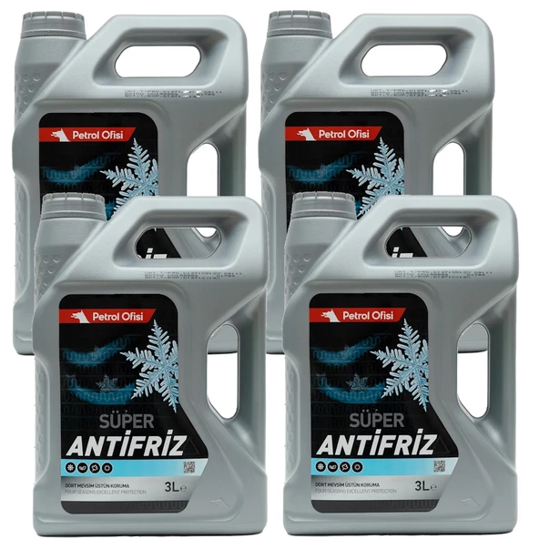 Petrol Ofisi Süper Antifriz KONSANTRE Yeşil 4 X 3 Litre ürün görseli 1