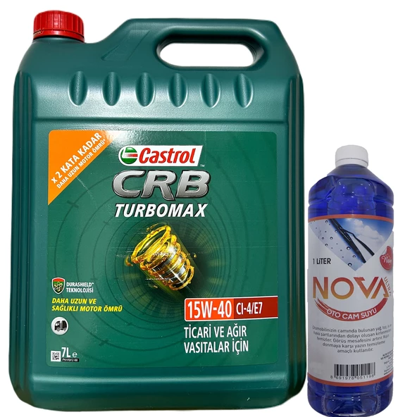 CASTROL Crb Turbomax 15W-40 CI-4/E7 Motor Yağı 7 Litre + Cam Suyu 1 L ürün görseli 1