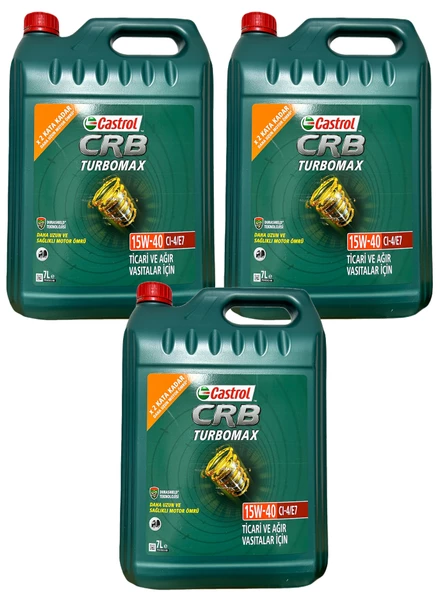 CASTROL Crb Turbomax 15W-40 CI-4/E7 Motor Yağı 3 x 7 L ürün görseli 1