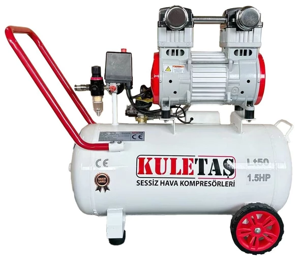 Kuletaş 50 Lt 1.5 Hp Sessiz Yağsız Hava Kompresörü ürün görseli 1