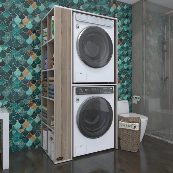 Kenzlife çamaşır-kurutma makinesi dolabı bolodenka sol crd 180*090*60 banyo kapaksız arkalıksız ürün görseli 1