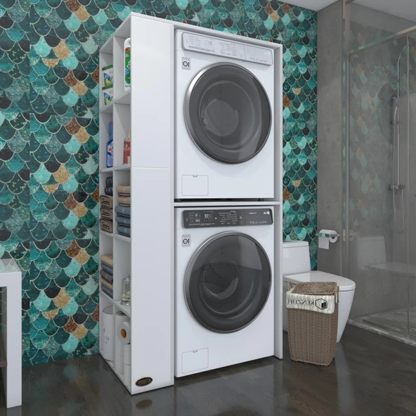 Kenzlife Çamaşır-Kurutma Makinesi Dolabı Bolodenka Sol Byz 180*090*60 Banyo Kapaksız Arkalıksız ürün görseli 1
