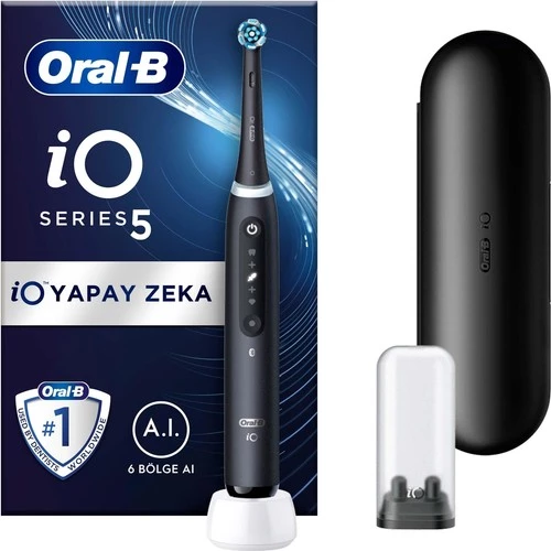 Oral-B iO 5 Siyah Şarjlı Diş Fırçası ürün görseli 1