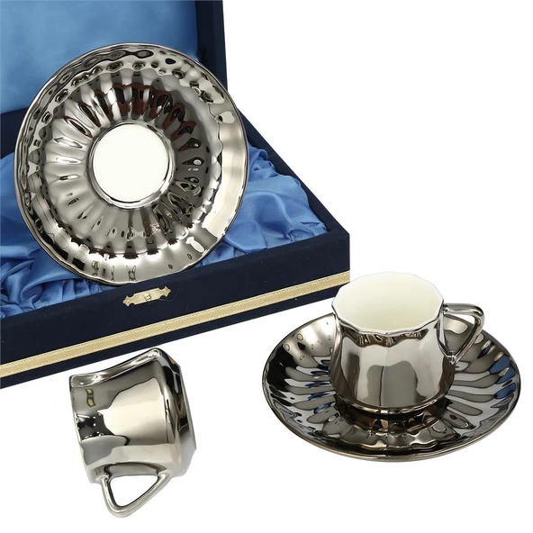 Vitale Platin 2'li Kahve Fincanı Takımı MTFK.0055 ürün görseli 1