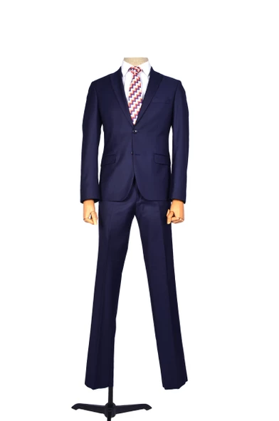 Cengiz İnler Düz Çift Düğme 6 Drop Slim Fit Erkek Takım Elbise ürün görseli 1