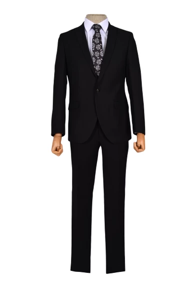 Cengiz İnler Kırlangıç Yaka Tek Düğme 6 Drop Slim Fit Erkek Takım Elbise ürün görseli 1