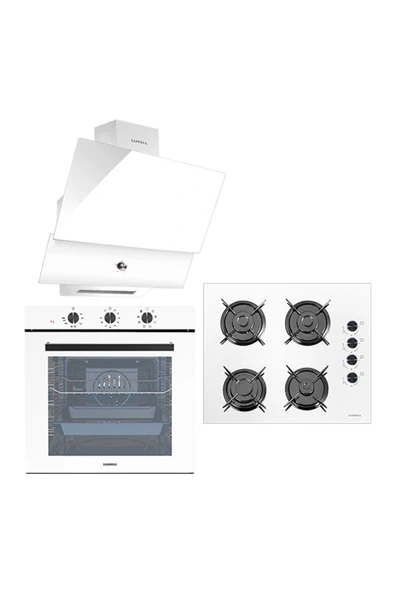 Luxell 88 Litre Süper Kristal Beyaz Ankastre Set New Series ürün görseli 1