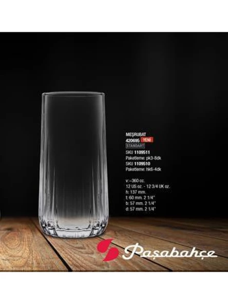 Paşabahçe 420695 Nova Su Bardağı 360 cc 6'lı - Resim 2