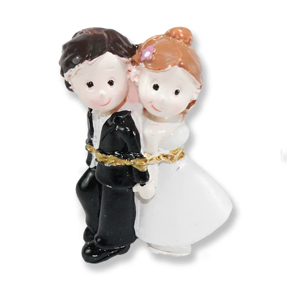 Zincirle Bağlanmış Gelin Damat Biblo 12 Adet ürün görseli 1